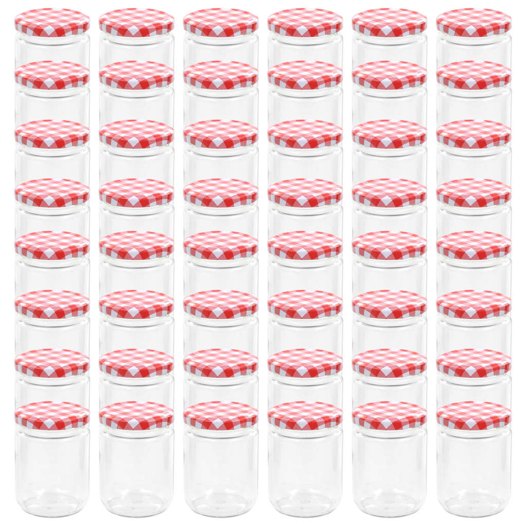 Vidaxl jam jars with red lids 48 pcs 230 ml of glass