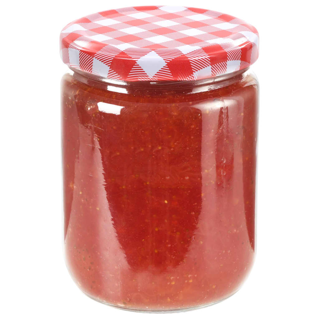Vidaxl jam jars with red lids 48 pcs 230 ml of glass