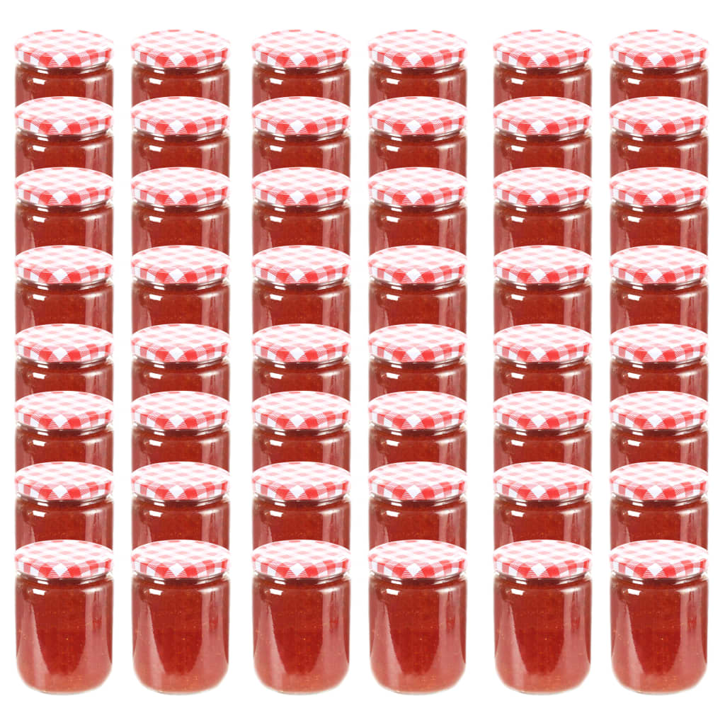 Vidaxl jam jars with red lids 48 pcs 230 ml of glass