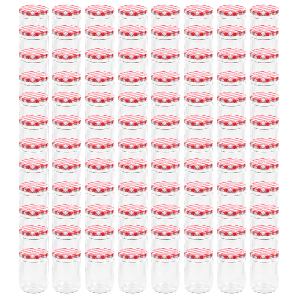 Vidaxl jam jars with red lids 96 st 230 ml glass