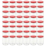 Vidaxl jam jars with red lids 48 pcs 230 ml of glass
