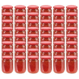 Vidaxl jam jars with red lids 48 pcs 230 ml of glass