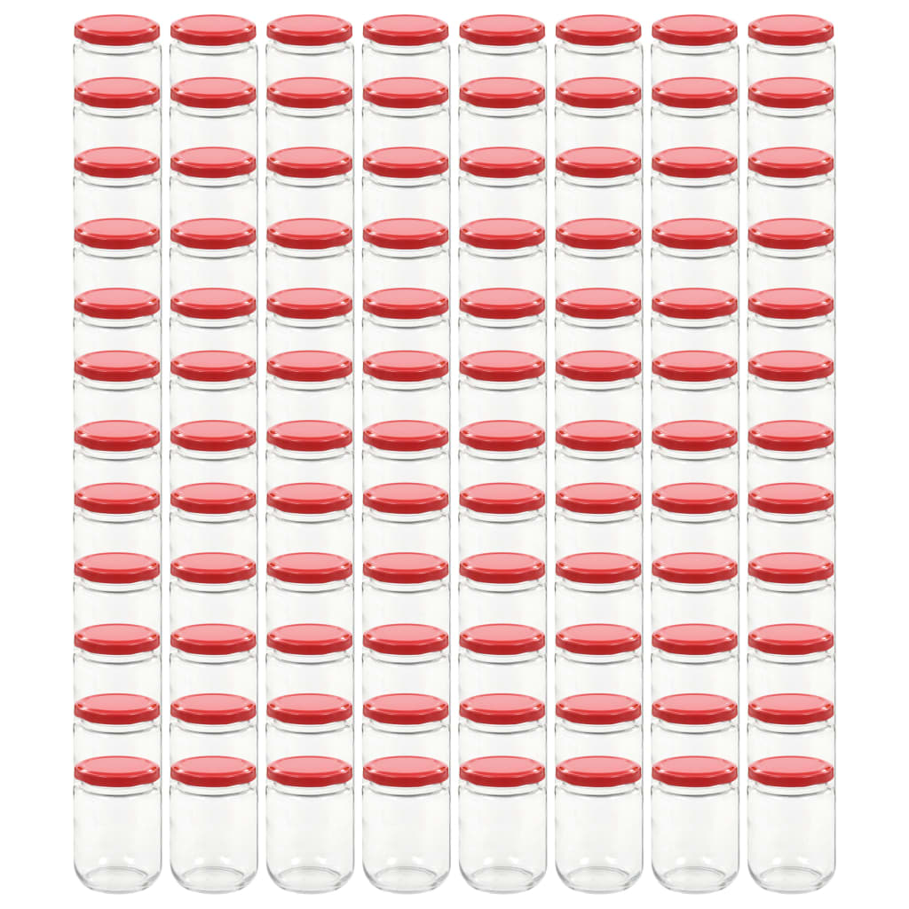 Vidaxl jam jars with red lids 96 st 230 ml glass