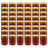 Vidaxl jam jars with gold -colored lids 48 pcs 230 ml of glass