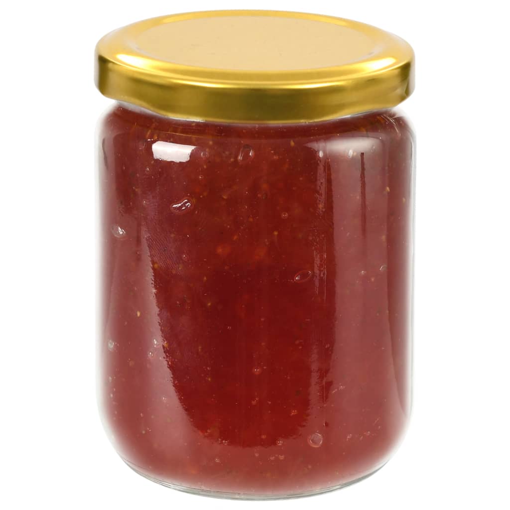Vidaxl jam jars with gold -colored lids 96 st 230 ml glass