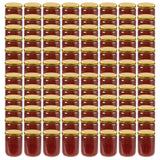 Vidaxl jam jars with gold -colored lids 96 st 230 ml glass