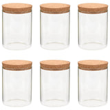 Vidaxl lagringspotter med kork lokk 6 st 650 ml glass
