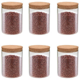 Vidaxl lagringspotter med kork lokk 6 st 650 ml glass