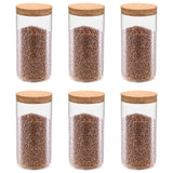 Vidaxl Storage pots with cork lid 6 st 1400 ml of glass