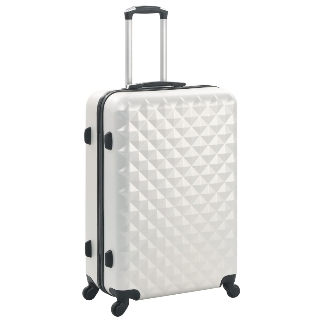 Vidaxl 3-piece hard suitcase set ABS bright silver