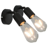 Vidaxl Spotlights 2 St z nitkami 2 W E27 Black