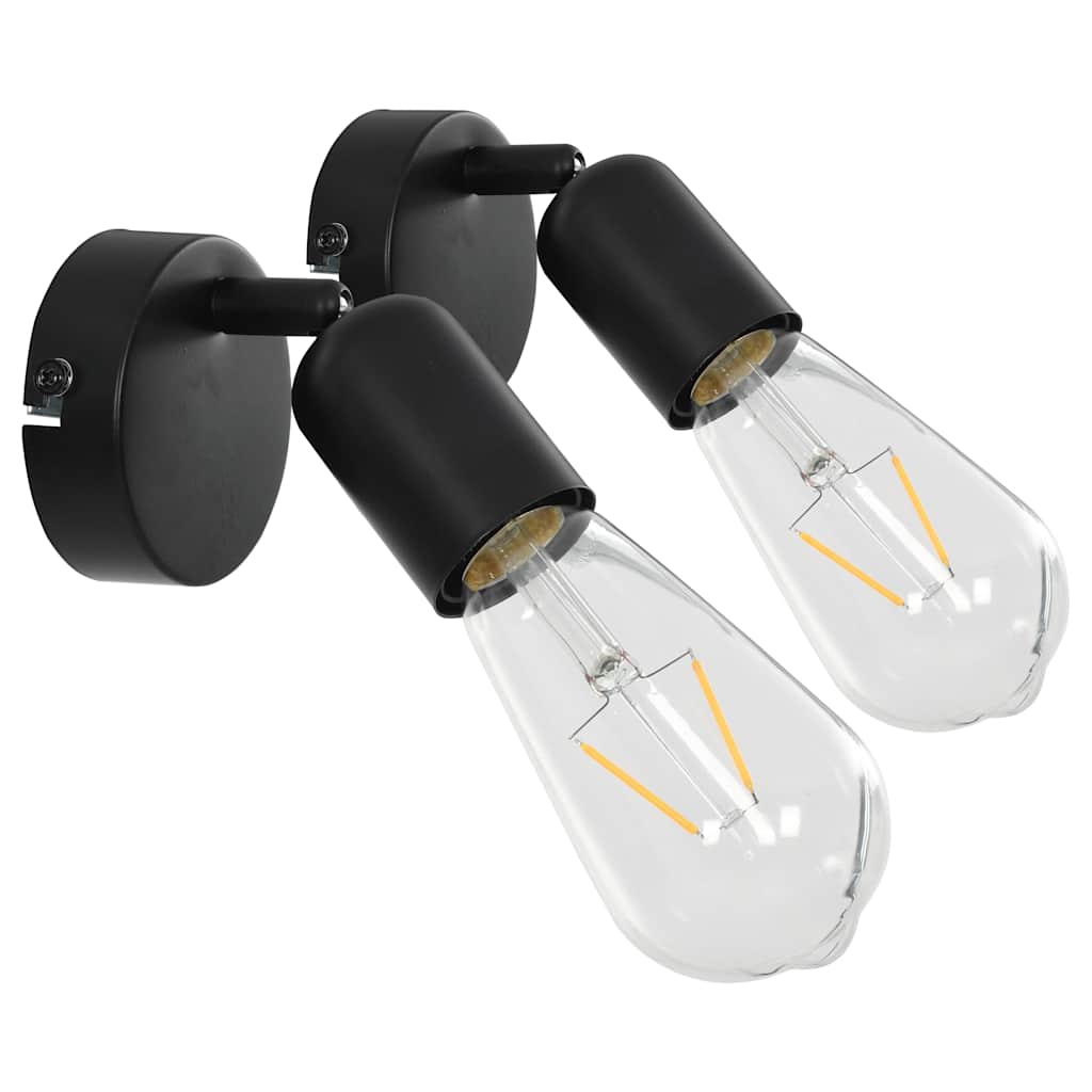 Vidaxl Spotlights 2 St z nitkami 2 W E27 Black