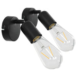 Vidaxl Spotlights 2 St z nitkami 2 W E27 Black