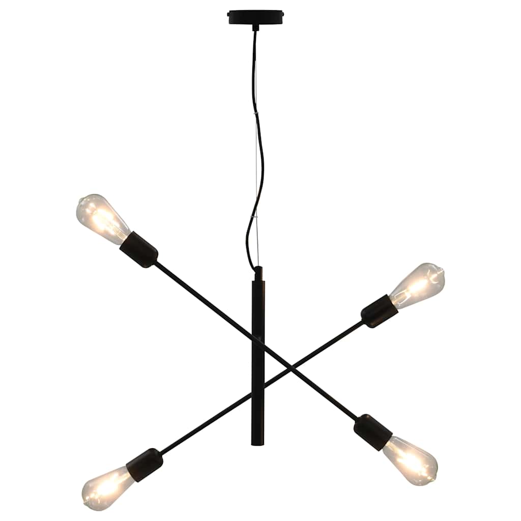 Vidaxl ceiling lamp with filament pears 2 w e27 black