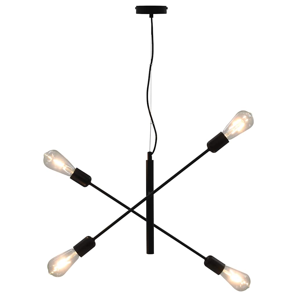 Vidaxl ceiling lamp with filament pears 2 w e27 black