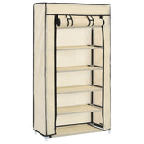 Vidaxl -Schuhschrank mit Abdeckung 58x28x106 cm Stoffcreme