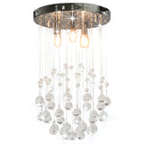 Vidaxl ceiling lamp with crystal beads around 3xg9 silver colored