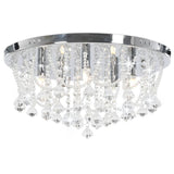 Lampa sufitowa vidaxl z kryształowymi koralikami wokół srebrnego 4xg9