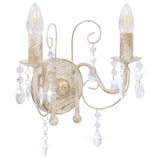 VidaXL wall lamp with beads 2xe14 antique white