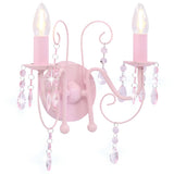 Vidaxl Wandlamp mat Perlen 2 x e14 rosa