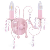 Vidaxl Wandlamp mat Perlen 2 x e14 rosa