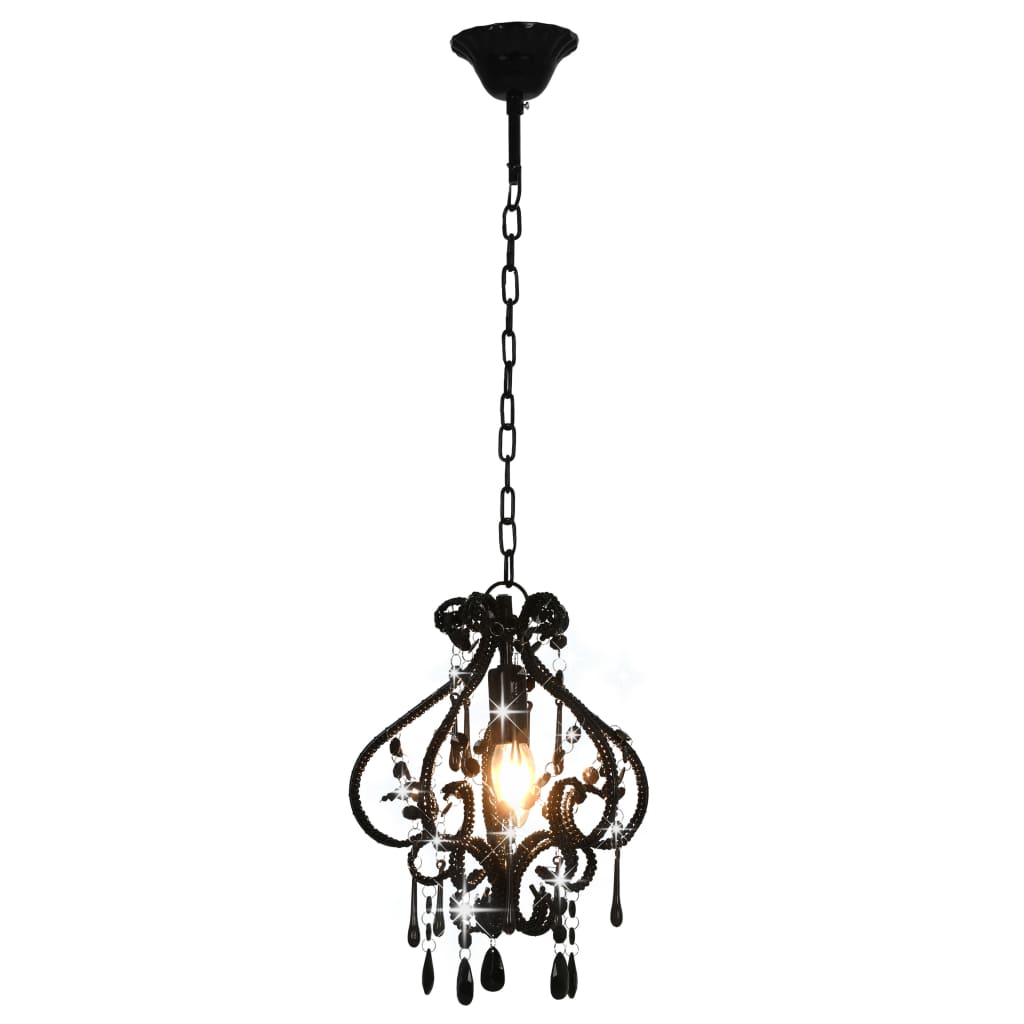 Vidaxl ceiling lamp with beads around E14 Black