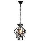 Vidaxl ceiling lamp with beads around E14 Black