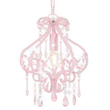 Bidaxl taklampa med pärlor runt E14 rosa