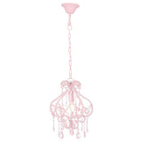 Bidaxl taklampa med pärlor runt E14 rosa