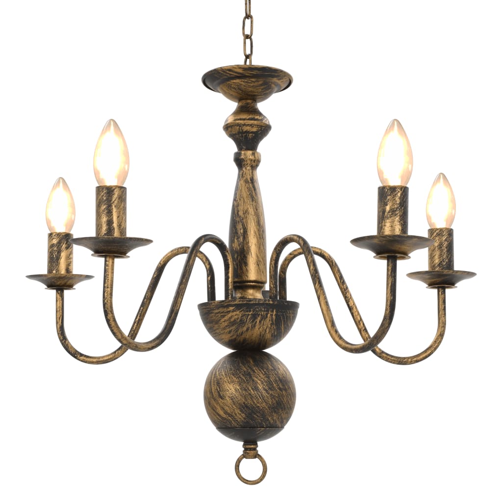 Vidaxl lysekrone 5xe14 Antiques Black