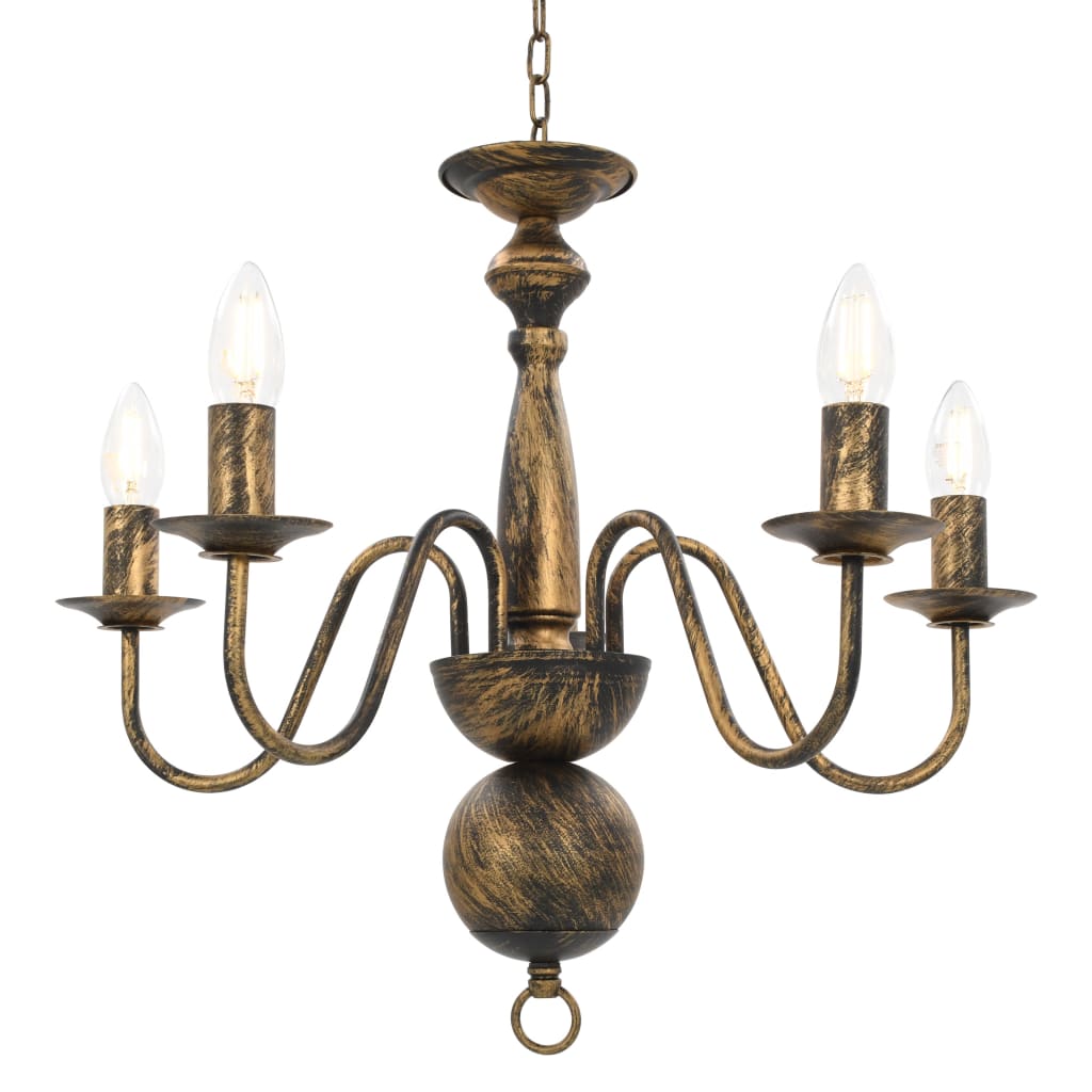 Vidaxl lysekrone 5xe14 Antiques Black