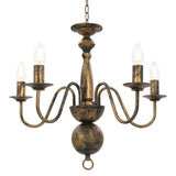 Vidaxl lysekrone 5xe14 Antiques Black