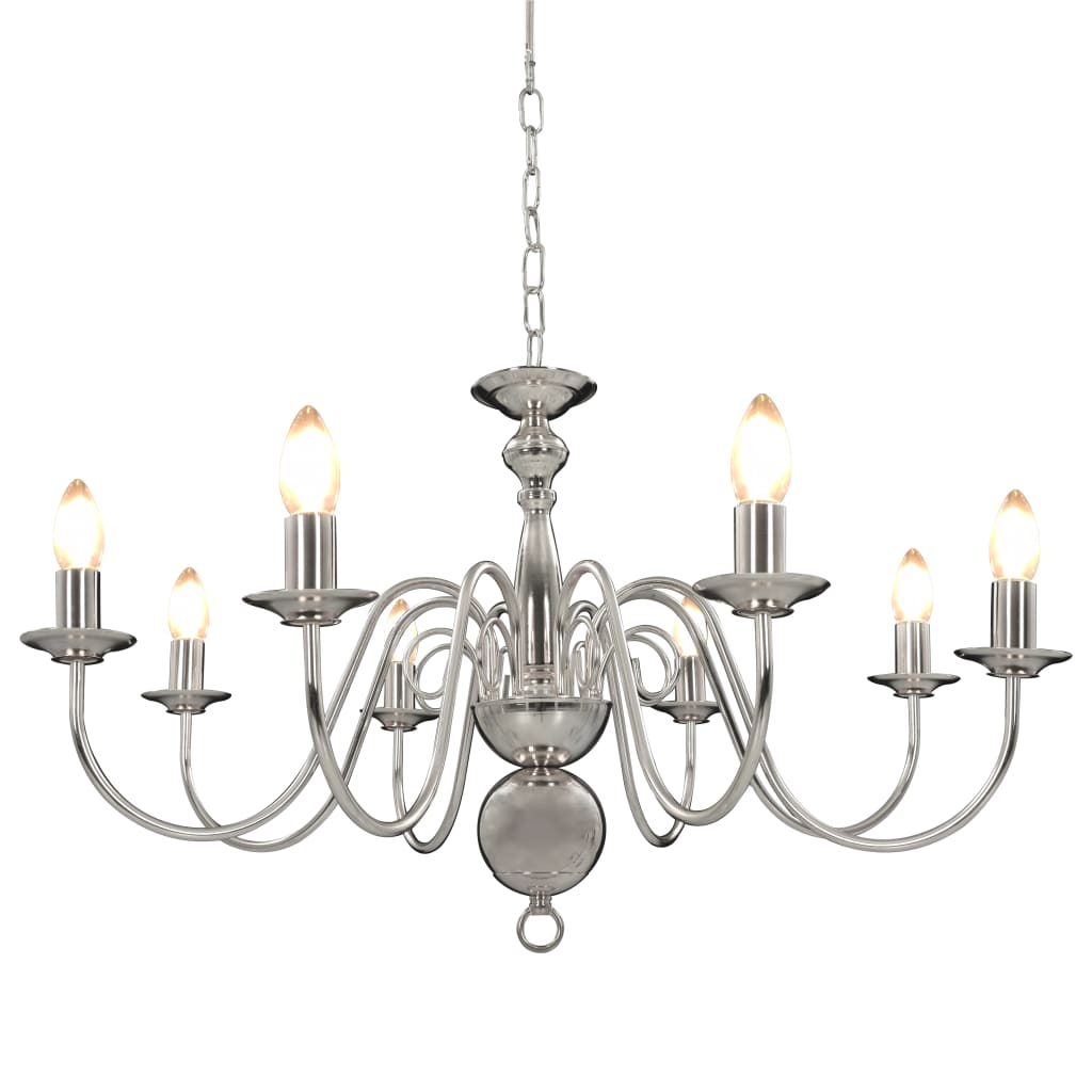 Vidaxl Chandier 8xe14 Silver Colored