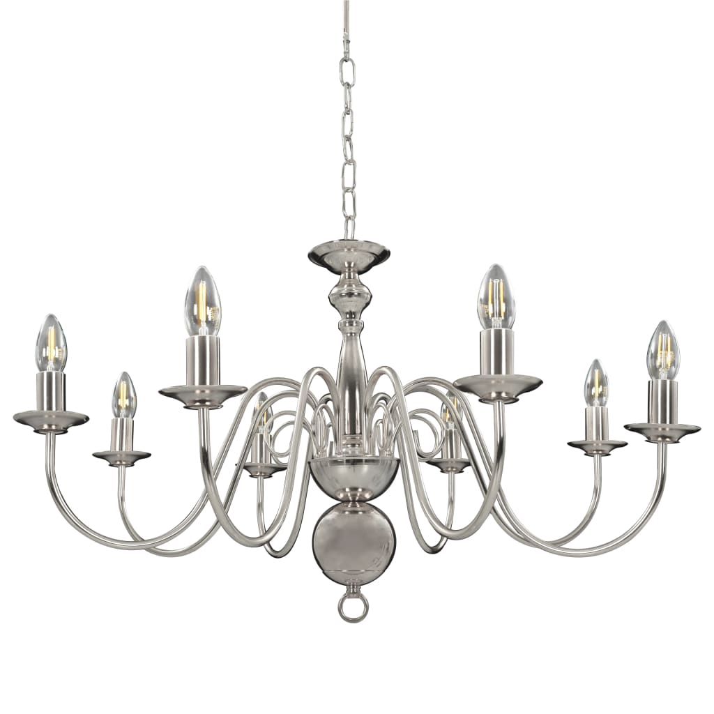 Vidaxl Chandier 8xe14 Silver Colored