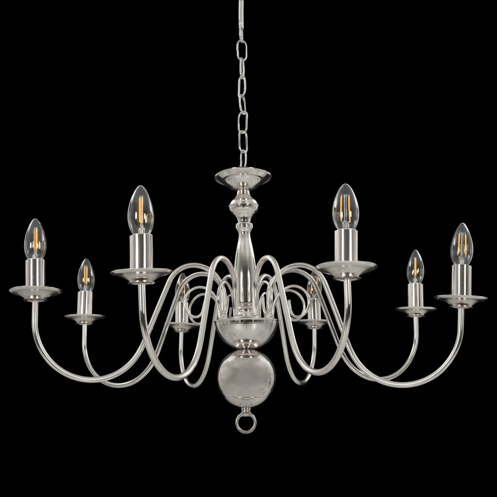 Vidaxl Chandier 8xe14 Silver Colored