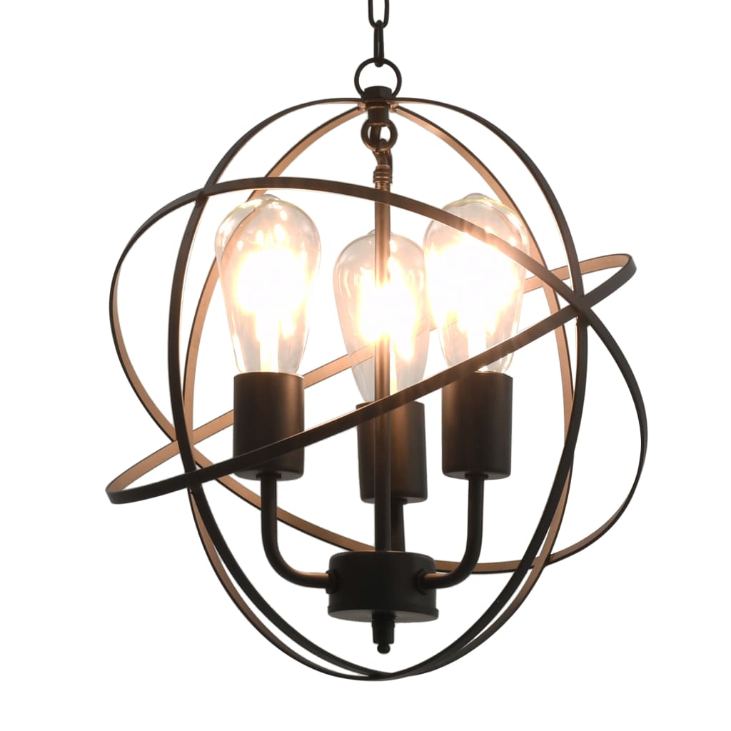 Vidaxl hanging lamp around 3xe27 black