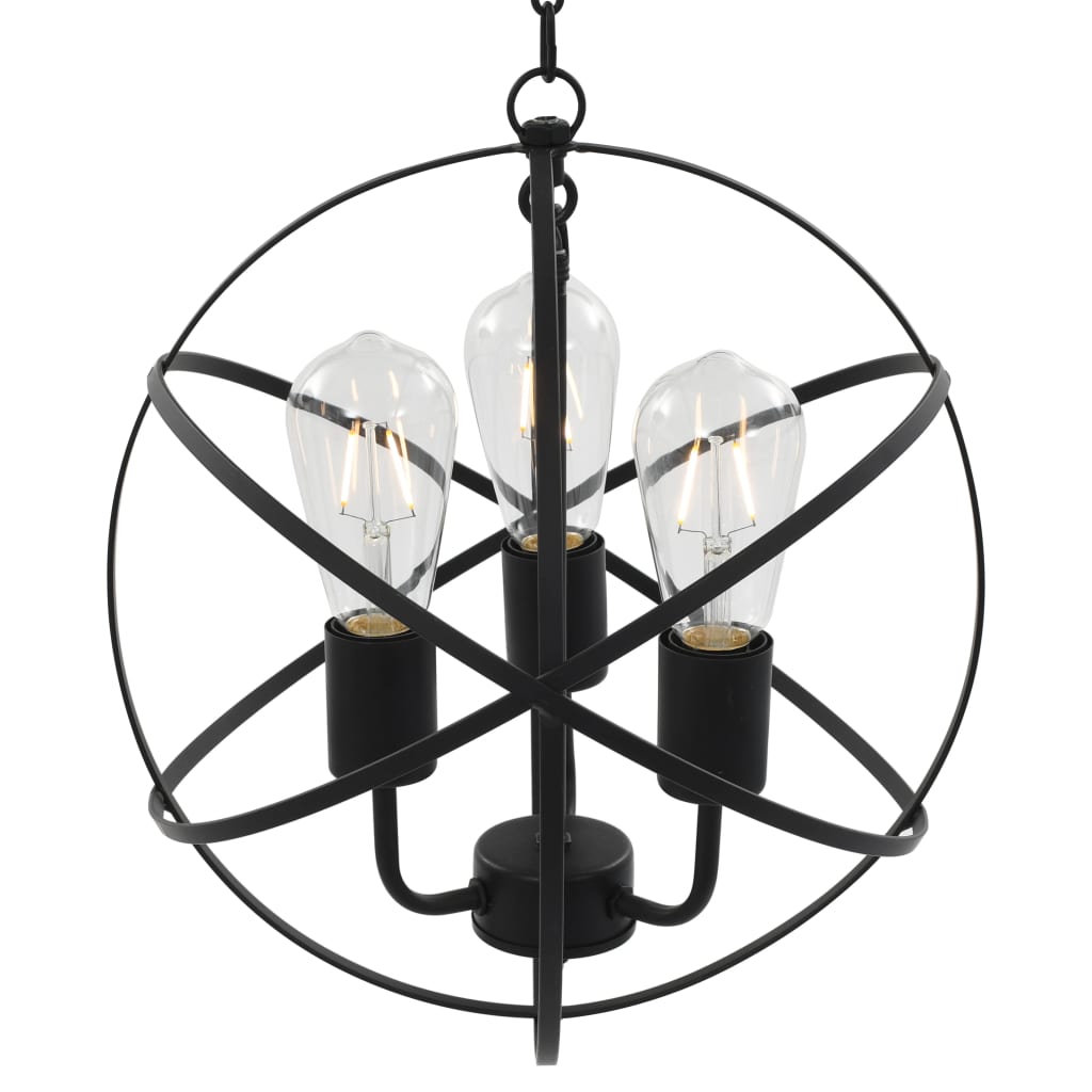 Vidaxl hanging lamp around 3xe27 black