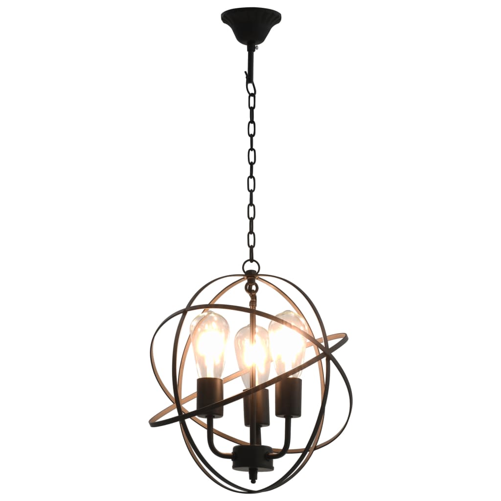 Vidaxl hanging lamp around 3xe27 black