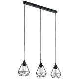 Vidaxl Plafond lampe avec 3XE27 en forme de diamant noir