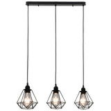 Vidaxl Plafond lampe avec 3XE27 en forme de diamant noir