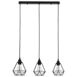 Vidaxl Plafond lampe avec 3XE27 en forme de diamant noir