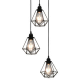 Vidaxl loftlampe med diamantform 3xe27 sort