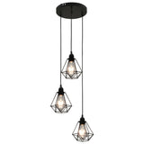 Vidaxl loftlampe med diamantform 3xe27 sort