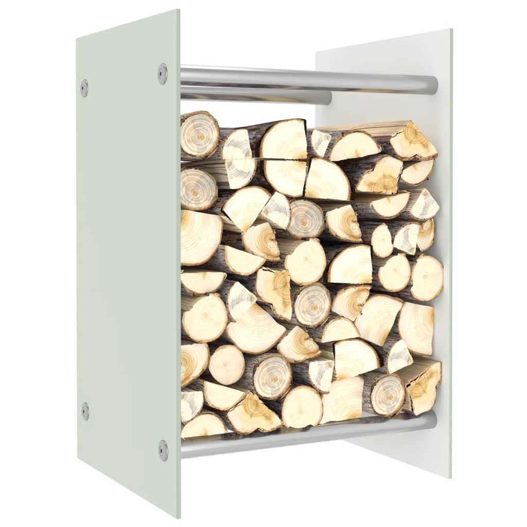 Vidaxl camino 40x35x60 cm di vetro bianco