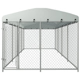 VidaXL dog kennel for outside with roof 7.6x3.8x2.3 m