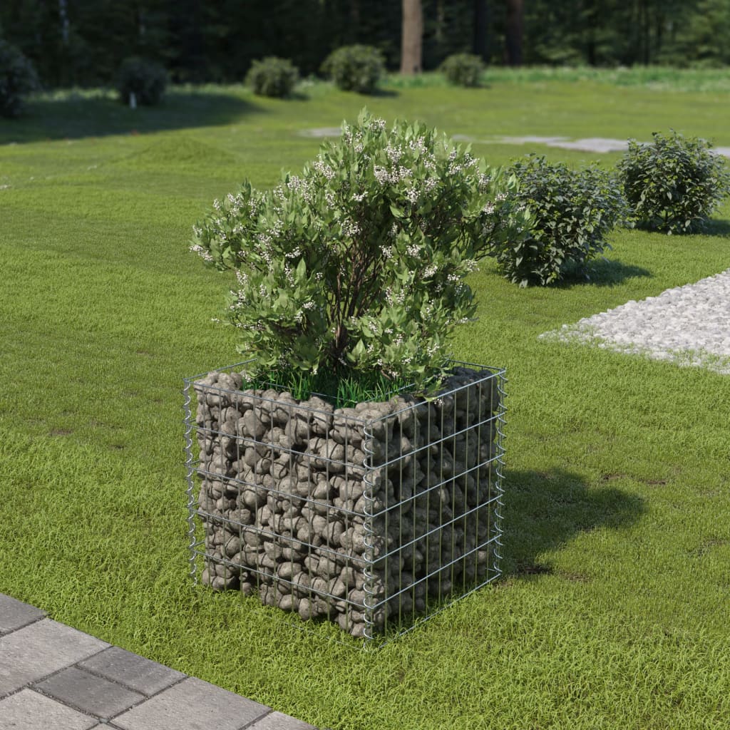 Vidaxl raised gabion planter 50x50x50 cm galvanized steel