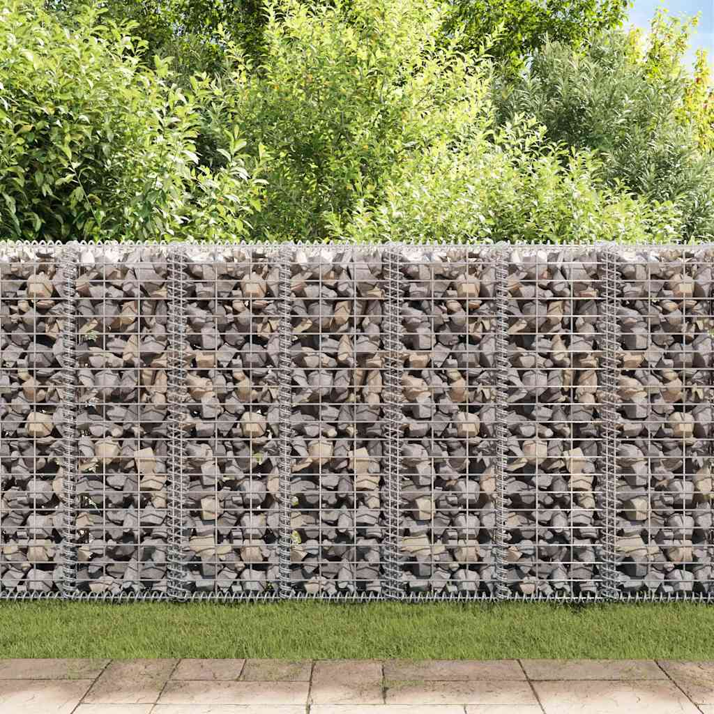 Vidaxl Schanskorf vägg med lock 20x20x100 cm galvaniserat stål
