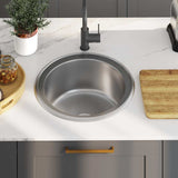 Vidaxl sink with drain and swan neck stainless steel
