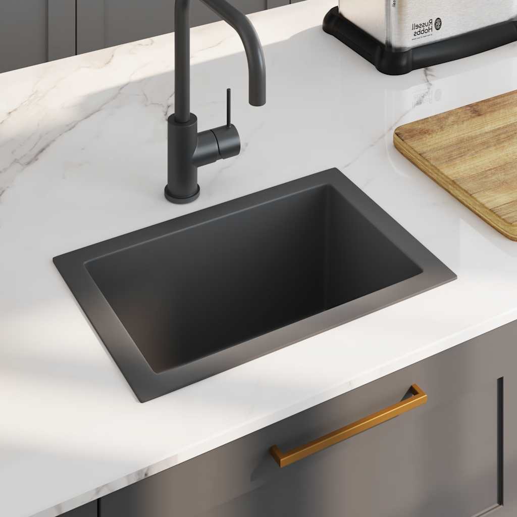Vidaxl sink handmade stainless steel black