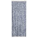 Vidaxl muhasta zavesa 56x185 cm chenille modra, bela in srebrna